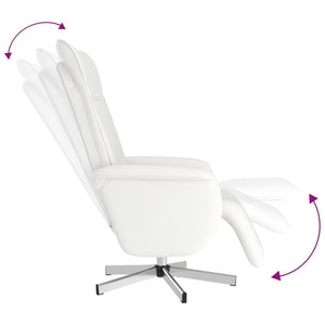Fauteuil inclinable avec repose-pieds blanc similicuir