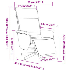 Fauteuil inclinable avec repose-pieds blanc similicuir