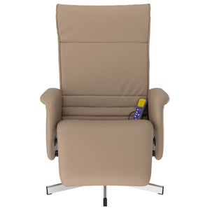 Fauteuil inclinable de massage repose-pieds cappuccino