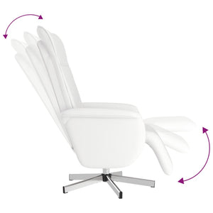 Fauteuil inclinable de massage repose-pieds blanc similicuir