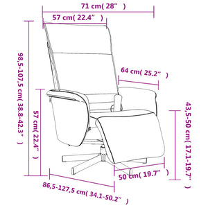 Fauteuil inclinable de massage repose-pieds blanc similicuir