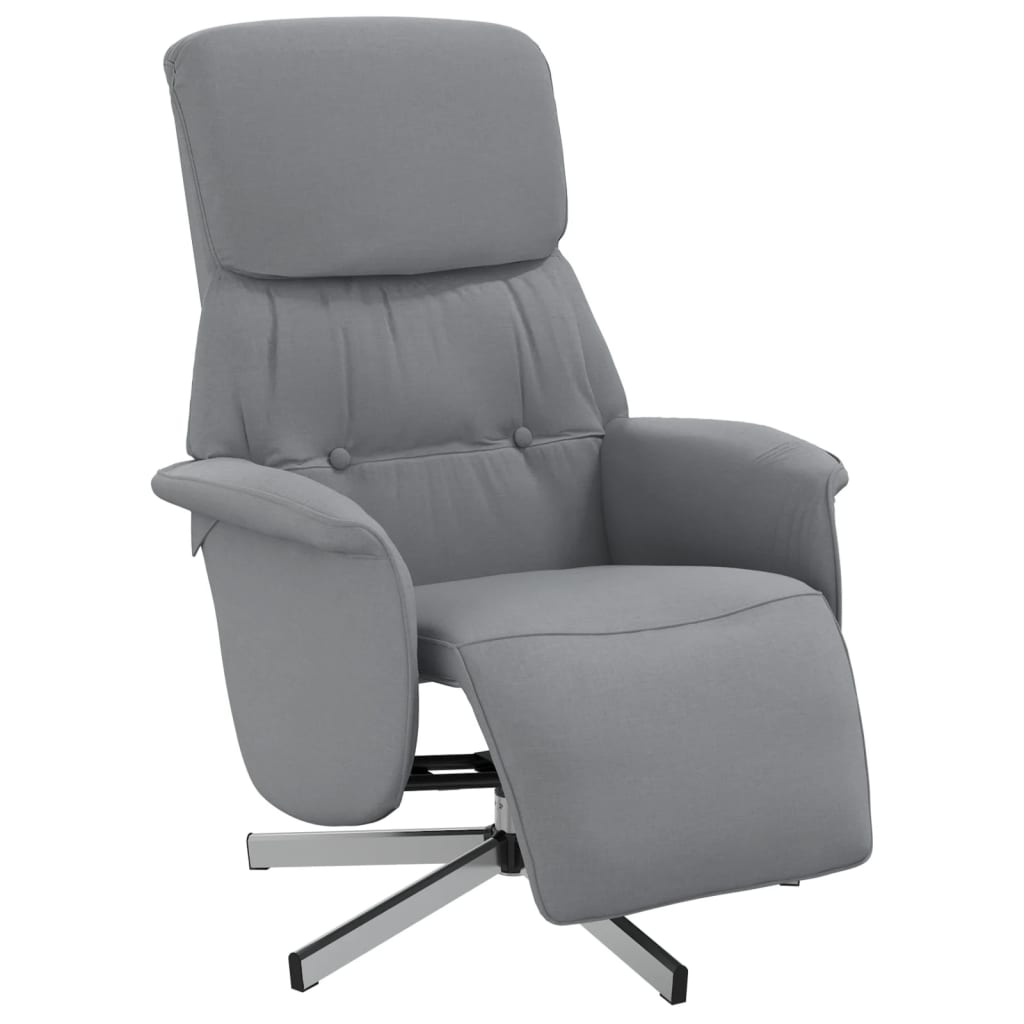 Fauteuil inclinable avec repose-pieds gris clair tissu