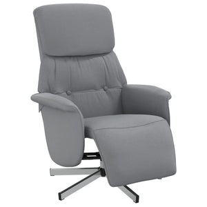 Fauteuil inclinable avec repose-pieds gris clair tissu