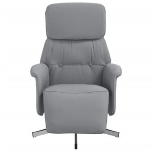 Fauteuil inclinable avec repose-pieds gris clair tissu
