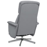 Fauteuil inclinable avec repose-pieds gris clair tissu