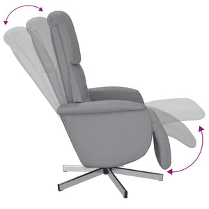 Fauteuil inclinable avec repose-pieds gris clair tissu