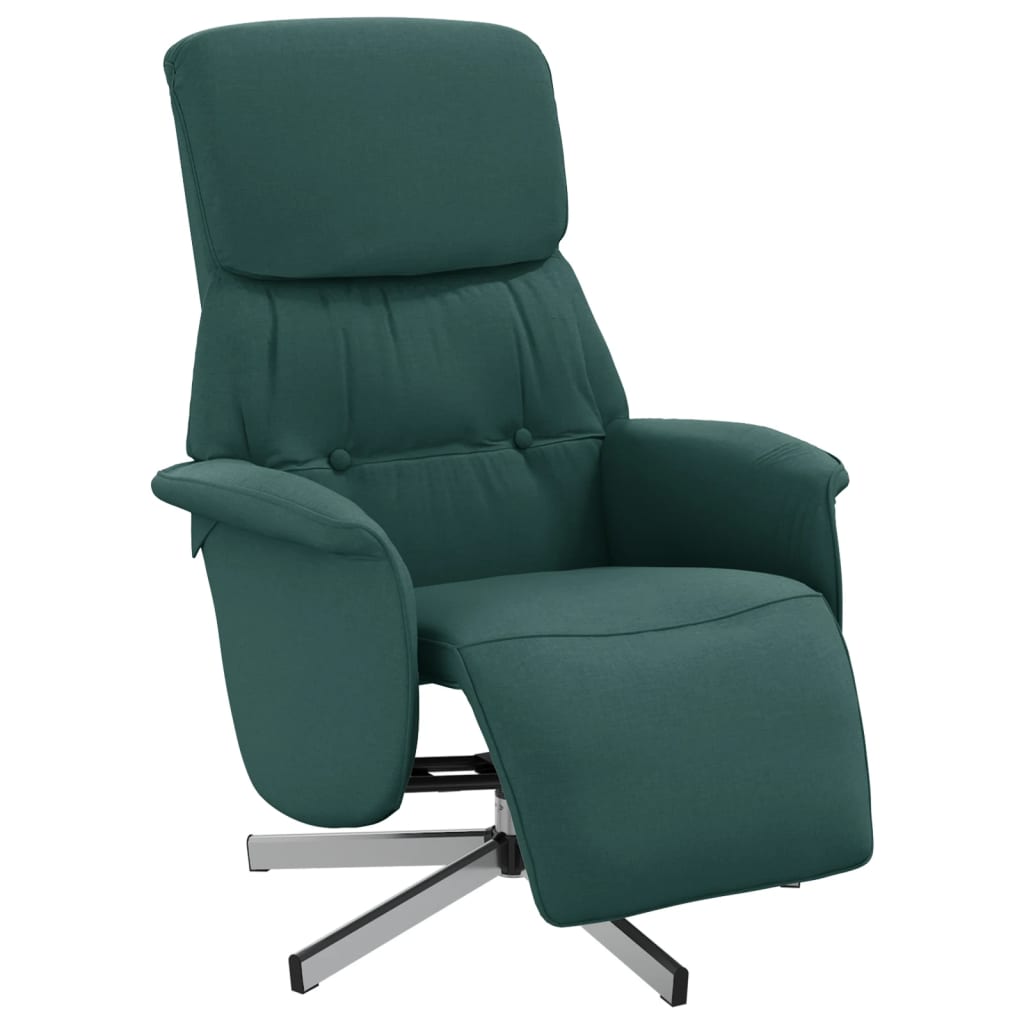 Fauteuil inclinable avec repose-pieds vert foncé tissu