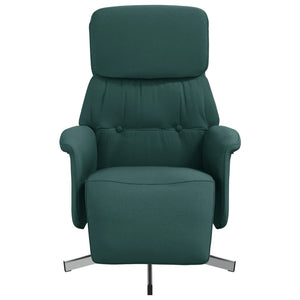 Fauteuil inclinable avec repose-pieds vert foncé tissu