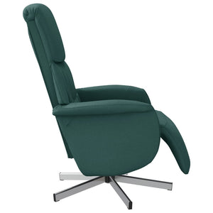 Fauteuil inclinable avec repose-pieds vert foncé tissu