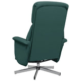 Fauteuil inclinable avec repose-pieds vert foncé tissu