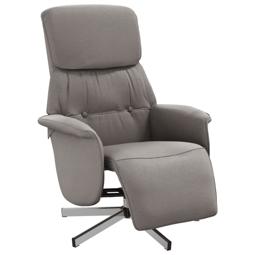 Fauteuil inclinable avec repose-pieds taupe tissu