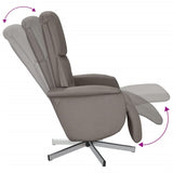 Fauteuil inclinable avec repose-pieds taupe tissu