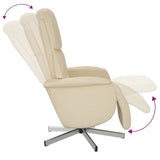 Fauteuil inclinable avec repose-pied crème tissu