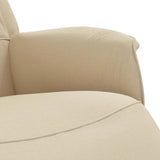 Fauteuil inclinable avec repose-pied crème tissu