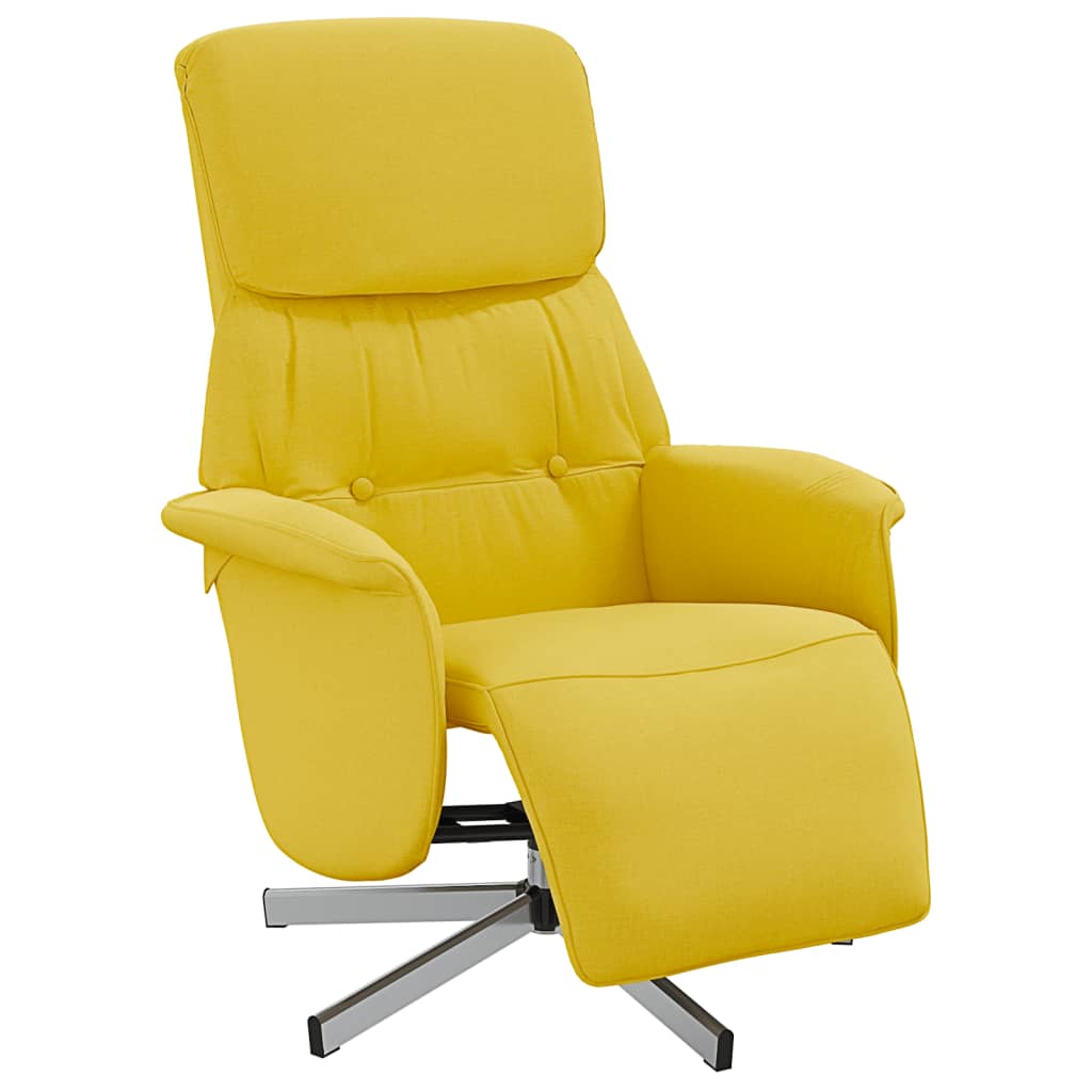 Fauteuil inclinable avec repose-pieds jaune clair tissu