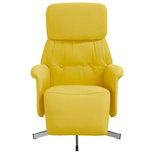 Fauteuil inclinable avec repose-pieds jaune clair tissu