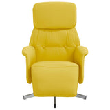 Fauteuil inclinable avec repose-pieds jaune clair tissu