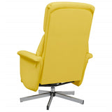 Fauteuil inclinable avec repose-pieds jaune clair tissu