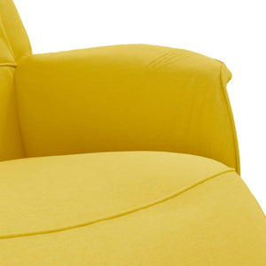 Fauteuil inclinable avec repose-pieds jaune clair tissu