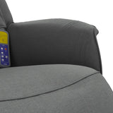 Fauteuil inclinable de massage et repose-pieds gris foncé tissu