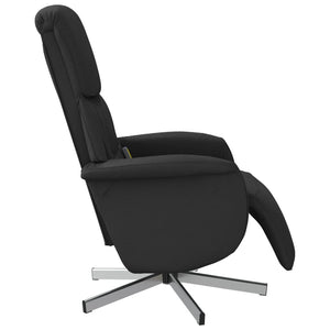 Fauteuil inclinable de massage avec repose-pieds noir tissu