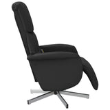 Fauteuil inclinable de massage avec repose-pieds noir tissu