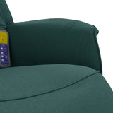 Fauteuil inclinable de massage et repose-pieds vert foncé tissu