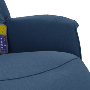 Fauteuil inclinable de massage avec repose-pieds bleu tissu