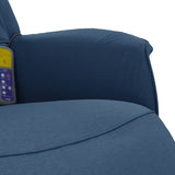 Fauteuil inclinable de massage avec repose-pieds bleu tissu
