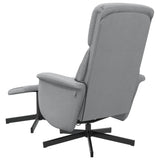 Fauteuil inclinable de massage et repose-pied gris clair tissu
