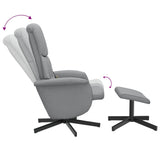 Fauteuil inclinable de massage et repose-pied gris clair tissu