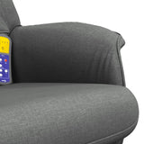 Fauteuil de massage inclinable et repose-pieds gris foncé tissu
