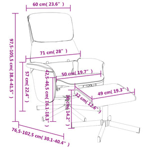 Fauteuil de massage inclinable et repose-pieds gris foncé tissu