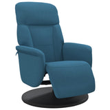 Fauteuil inclinable avec repose-pied bleu velours