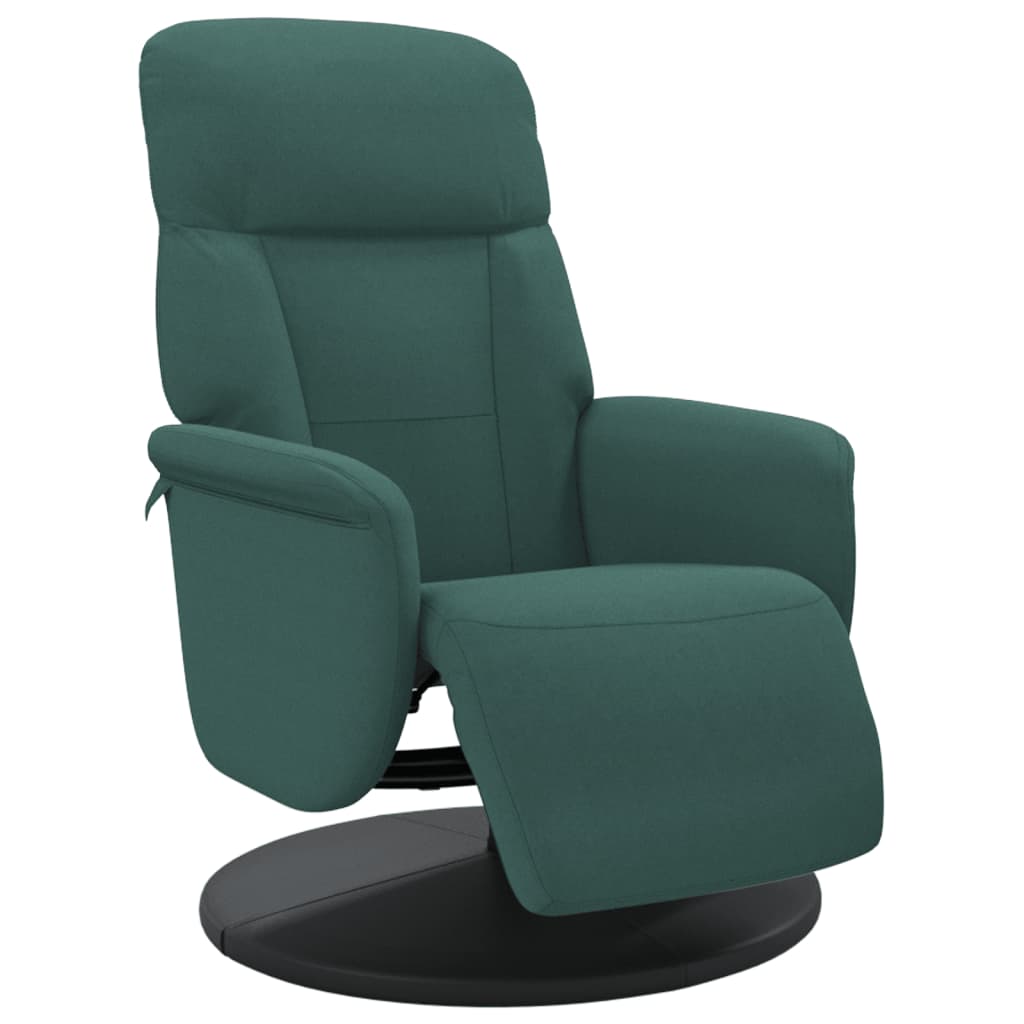 Fauteuil inclinable avec repose-pied vert foncé velours