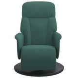 Fauteuil inclinable avec repose-pied vert foncé velours