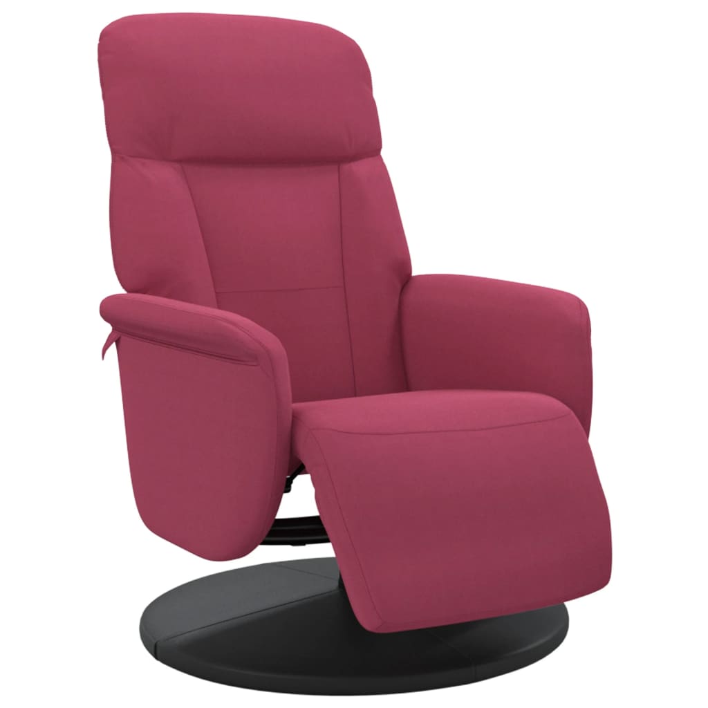 Fauteuil inclinable avec repose-pied rouge bordeaux velours