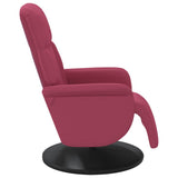 Fauteuil inclinable avec repose-pied rouge bordeaux velours