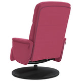 Fauteuil inclinable avec repose-pied rouge bordeaux velours