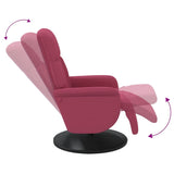 Fauteuil inclinable avec repose-pied rouge bordeaux velours