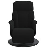 Fauteuil inclinable avec repose-pied noir velours