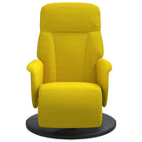 Fauteuil inclinable avec repose-pied jaune velours