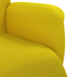 Fauteuil inclinable avec repose-pied jaune velours