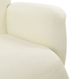 Fauteuil inclinable avec repose-pied crème velours