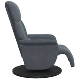 Fauteuil inclinable de massage repose-pied gris foncé velours