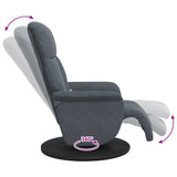 Fauteuil inclinable de massage repose-pied gris foncé velours