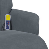 Fauteuil inclinable de massage repose-pied gris foncé velours