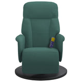 Fauteuil inclinable de massage repose-pied vert foncé velours