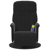 Fauteuil inclinable de massage avec repose-pied noir velours