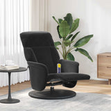 Fauteuil inclinable de massage avec repose-pied noir velours